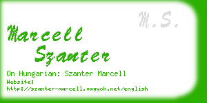 marcell szanter business card